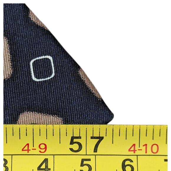 Robert Talbott Tie 57" Silk Black Gold Geometric Square Circle Classic‎ Vintage - Picture 8 of 8